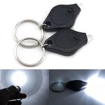 Torcia mini portachiavi tascabile da 2 pezzi Micro LED Squeeze Light Campeggio esterno Ultra luminoso Portachiavi di emergenza Lampada torcia (nera)