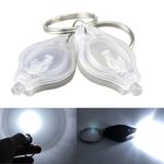 2 PCS Mini Pocket Portachiavi Torcia Micro LED Squeeze Light Campeggio esterno Ultra luminoso Portachiavi di emergenza Lampada torcia (bianca)