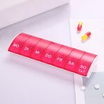Mini portapillole portatile in sette parti (rosso)
