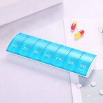 Mini portapillole portatile in sette parti (blu)