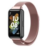 Per Huawei Band 7 /7 NFC Milan Metal Magnetic Watch Band (Rose Pink)