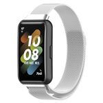 Per Huawei Band 7 /7 NFC Milan Metal Magnetic Watch Band (Silver)
