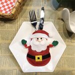 Babbo Natale Pattern Stoviglie Coltello Forchetta Tasca Cover Borsa Decorazione natalizia