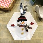 Pupazzo di neve Pattern Stoviglie Coltello Forchetta Tasca Cover Borsa Decorazione natalizia