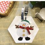 Pupazzo di neve Pattern Stoviglie Coltello Forchetta Tasca Cover Borsa Decorazione natalizia