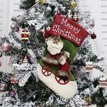 CX192019 Modello di Babbo Natale Sacchetto regalo calzino di Natale Decorazione ciondolo albero di Natale