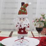 Decorazione natalizia con borsa per bottiglia di vino modello Babbo Natale