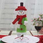 Decorazione natalizia con borsa per bottiglia di vino con motivo pupazzo di neve