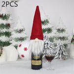 2 pezzi CX20214 Borsa per bottiglia di vino per bambola senza volto Decorazione natalizia (rossa)