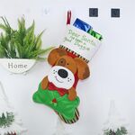 CX20224 Decorazione con pendente per albero di Natale, modello cane, calzino natalizio