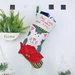 CX20224 Decorazione con ciondolo per albero di Natale, modello gatto, calzino natalizio