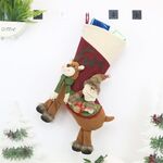 CX20226 Decorazione con ciondolo per albero di Natale, modello Babbo Natale, calzino natalizio
