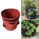 Sacco per piantare fragole in feltro non tessuto da 8 tasche 43L / 10 galloni, dimensioni: 35X45cm (rosso)