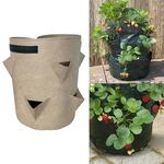 Borsa per piantare fragole in feltro non tessuto da 8 tasche 43L / 10 galloni, dimensioni: 35X45cm (marrone)