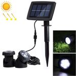 Proiettore subacqueo solare impermeabile esterno a due teste a LED