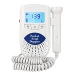 FD-100 Digital Fetal Doppler Ultrasound Sound Baby Rilevatore di battito cardiaco Monitor LED Digital Prenatal Pocket Doppler Fetal Stetoscopio (blu)