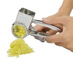 Trituratore rotativo a manovella in acciaio inox con contenitore rotante per grattugia con 9-10 fori