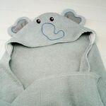 Asciugamano da bagno per neonato Asciugamano in cotone con cappuccio Asciugamano monopezzo Leone tinta unita Asciugamano per bambini Coperta con cappuccio Roba da neonato (elefante)