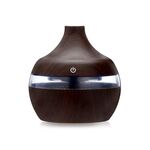 Umidificatore muto per purificatore d'aria aromaterapia a grana di legno USB 300ML a forma di goccia d'acqua, colore: venatura del legno