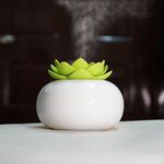 Purificatore d'aria umidificatore aromi idratante Lotus Ceramic Nano Spray (fiore verde + ceramica bianca)