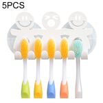 5 pezzi simpatico portaspazzolino appeso a ventosa smiley portaspazzolino in plastica per piccole persone