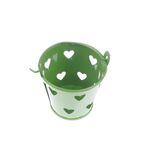 Portapenne rotondo a forma di cuore Decorazione Mini adorabile secchio portaoggetti da tavolo Portapenne in ferro (verde)