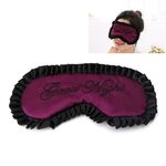 Copri occhi per maschera da viaggio personalizzati in raso di seta imitazione confortevole (viola)