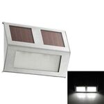 2 LED Controllo del sensore di luce ad energia solare IP44 Lampada da parete a LED impermeabile Lampada da parete a LED per esterni Patio Giardino Sentiero Scale da giardino Passaggio notturno Illuminazione di sicurezza (luce bianca)