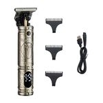 Pharaoh Vintage Pharaoh incisione clipper ricaricabile USB con display LCD (Bronzo)