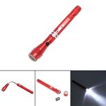 2 PCS 1W Magnete flessibile Campeggio Pesca Telescopica 360 gradi Torcia frontale Torcia esterna Lampada magnetica per strumento di raccolta (rossa)