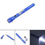 2 pezzi 1W magnete flessibile campeggio pesca telescopica 360 gradi torcia elettrica torcia esterna torcia magnetica strumento di raccolta lampada (blu)