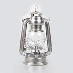 Luce da campeggio portatile nostalgica retrò in ferro battuto per tenda da campeggio (argento)
