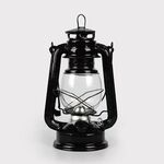 Luce da campeggio portatile nostalgica retrò in ferro battuto per tenda da campeggio (nera)