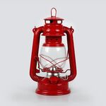 Luce da campeggio portatile nostalgica retrò in ferro battuto per tenda da campeggio (rossa)