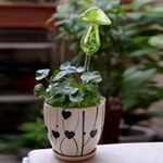 Piante domestiche a forma di fungo Fiori Alimentatore d'acqua Dispositivi automatici di irrigazione automatica in vetro trasparente (verde)