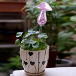 Piante domestiche a forma di fungo Fiori Alimentatore d'acqua Dispositivi automatici di irrigazione automatica in vetro trasparente (viola)