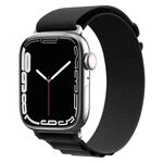 Cinturino in nylon per Apple Watch Series 8&7 45mm / SE 2&6&SE&5&4 44mm / 3&2&1 42mm (nero)