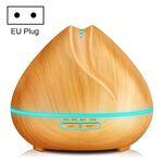 Macchina per aromaterapia Umidificatore ad ultrasuoni con telecomando a grana di legno a forma di pesca Spruzzatore automatico di alcol con luci a LED, capacità: 400 ml, spina europea (colore legno chiaro)