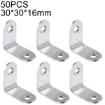 Staffa angolare a 90 gradi in acciaio inossidabile da 50 pezzi, staffa angolare per fissaggio a staffa per mobili Schermi per mobili da parete (30 mm)