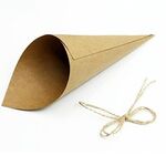 100 pezzi di carta kraft cono bouquet sacchetto di caramelle confezione regalo festa di nozze di natale con spago, dimensioni: 14,5 cm (carta kraft)