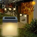 Lampada a risparmio energetico solare Lampada da parete per recinzione da giardino per esterni (luce calda)