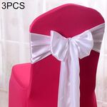 3 Presidenze di cerimonia nuziale di PCS del tessuto del raso Chair Archi Nodo Decorazione