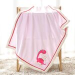 Neonato Cartoon Soild Addensare Doppio strato di pile di corallo Morbida coperta per neonato, Dimensioni: 75x100cm (Drago rosa)