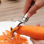Pelapatate in acciaio inossidabile Coltello da frutta Pialla da cucina multifunzione Raschietto per patate Coltello per sbucciare (Pialla ad arco)
