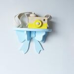 Portapacchi in legno Porta decorazioni per camerette per bambini (blu)