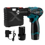 Trapano elettrico HILDA Cacciavite a batteria Batteria al litio Mini trapano Cacciavite a batteria Utensili elettrici, spina europea, Modello: 12V con scatola di plastica