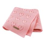 Coperta multifunzionale per condizionatore d'aria antivento Love Hollow Baby Knit, dimensioni: 100x80cm (rosa)
