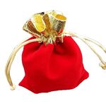 Borsa in velluto da 10 pezzi Borsa per gioielli Borsa per benedizione natalizia di Capodanno, dimensioni: 7x9cm (rosso)