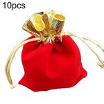 10 pezzi Borsa in velluto Borsa per gioielli Borsa per benedizione natalizia di Capodanno, dimensioni: 10x12cm (rosso)