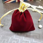 10 pezzi Borsa in velluto Borsa per gioielli Borsa per benedizione natalizia di Capodanno, dimensioni: 12x15 cm (vino rosso)